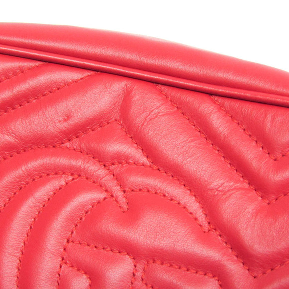 GUCCI Authentic Red Leather GG Marmont Shoulder Bag main image 1